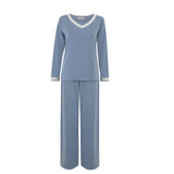 Blue Lace Trim Pyjama Set