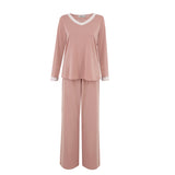 Dusty Pink Lace Trim Pyjama Set