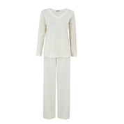 Off-White Lace Trim Pyjama Set