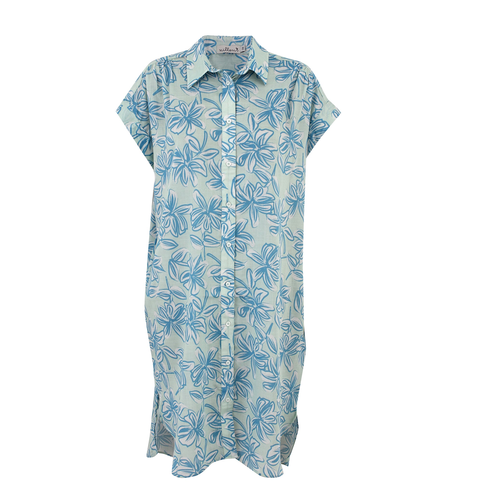 Green Petal Shirt Dress
