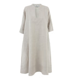 Plain Beige Linen Kaftan