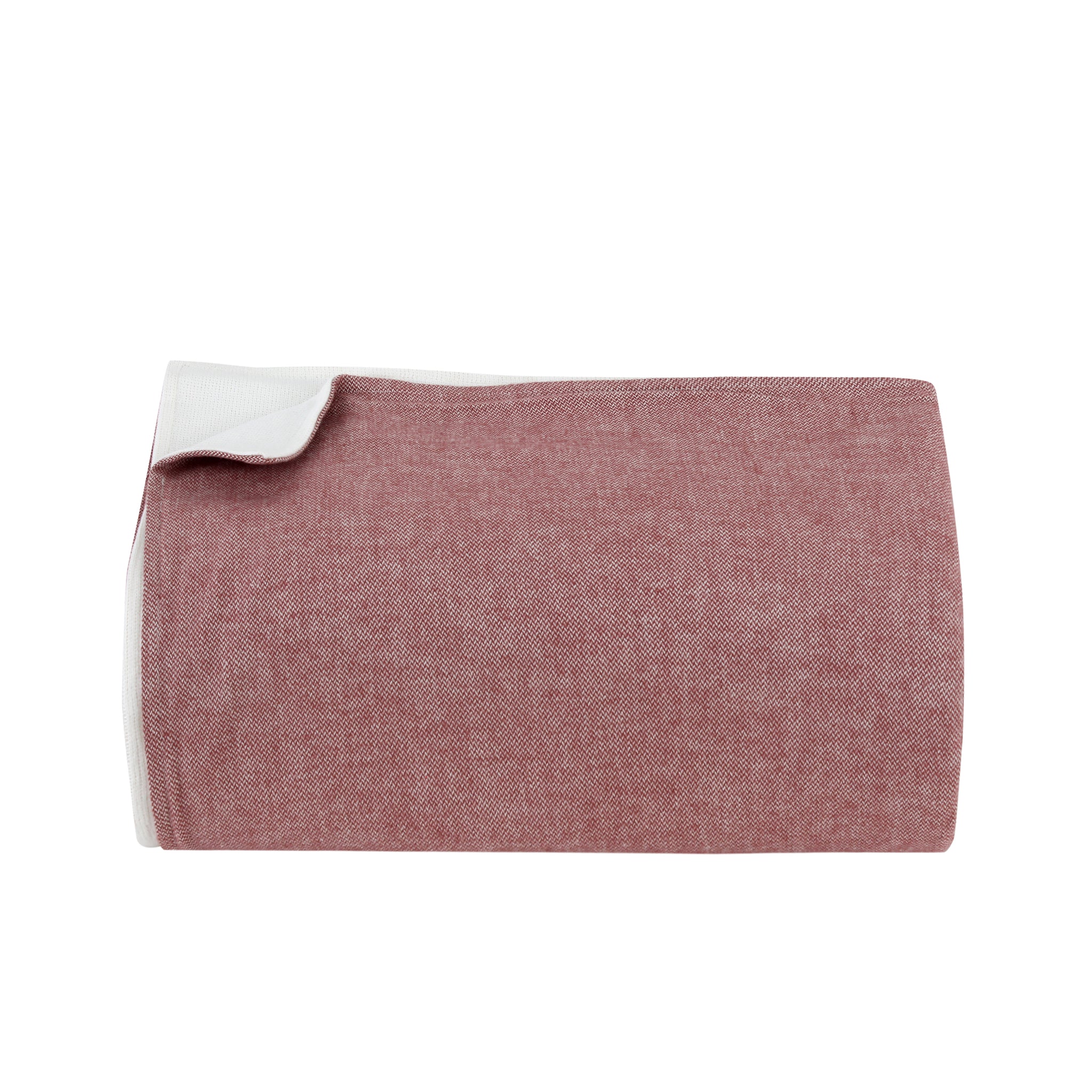 Burgundy/Off-White Throw Blanket