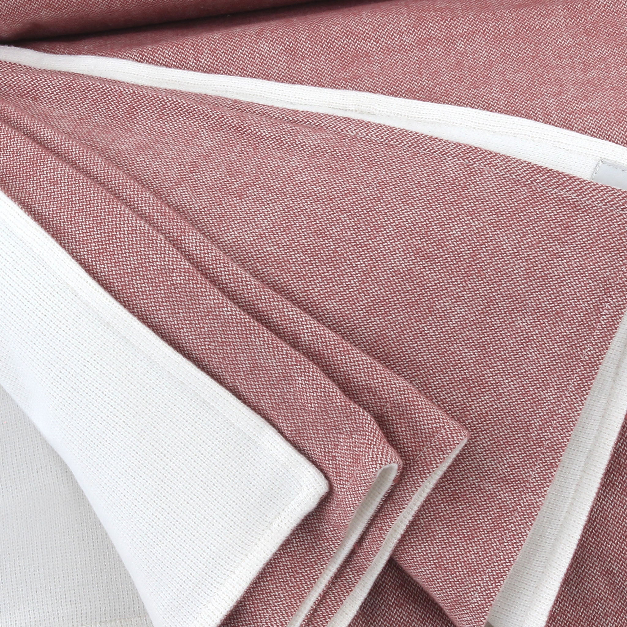 Burgundy/Off-White Throw Blanket