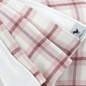 Off-White/Rose Checkered Throw Blanket