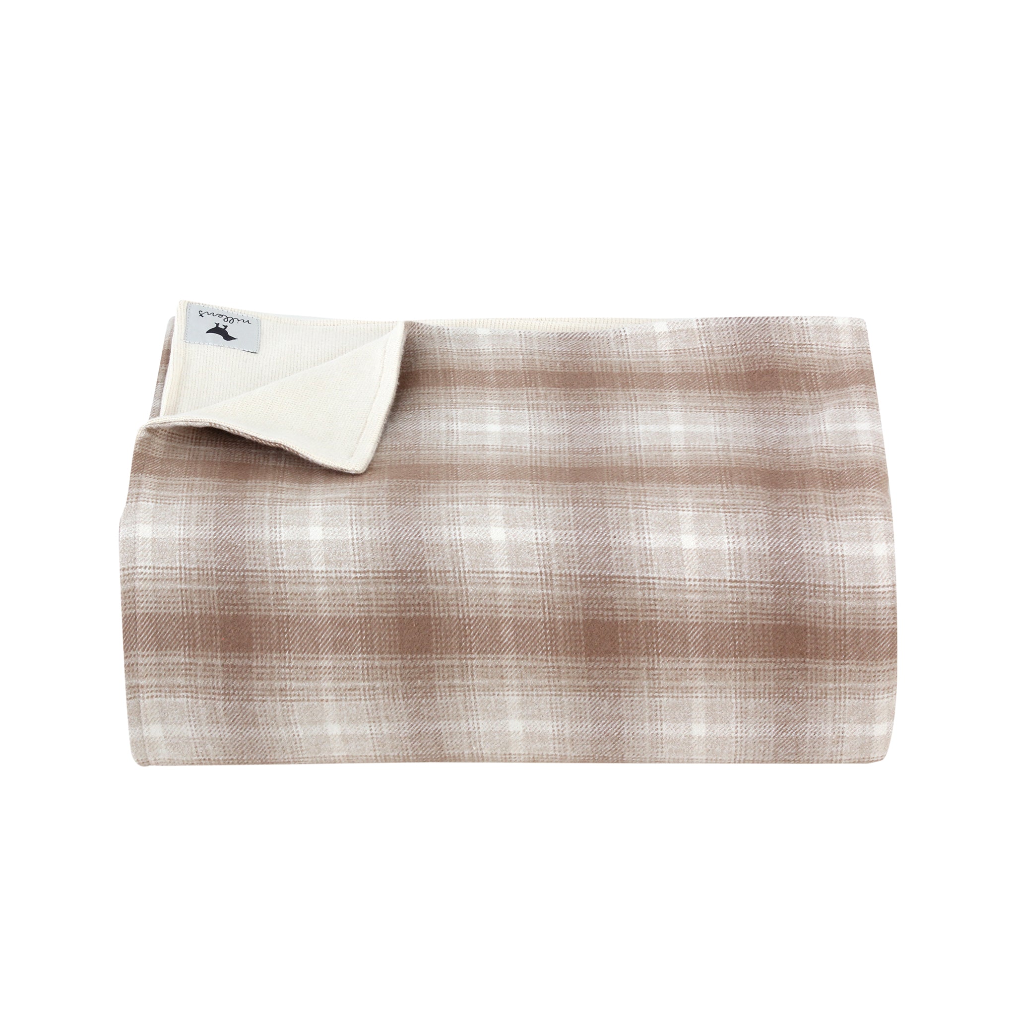 Off-White/Beige Checkered Throw Blanket