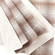 Off-White/Beige Checkered Throw Blanket