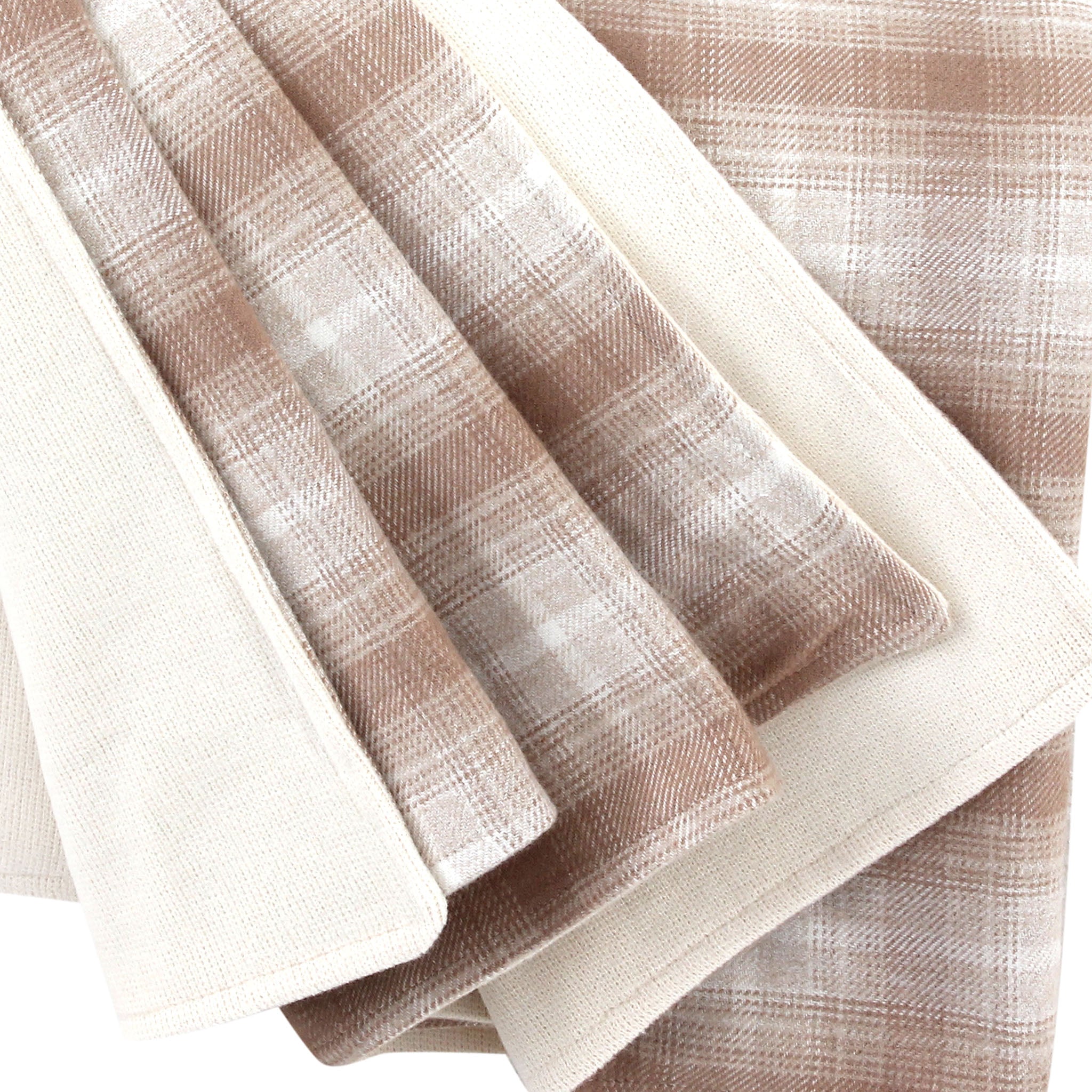 Off-White/Beige Checkered Throw Blanket