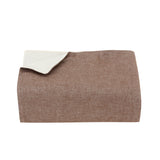 Camel/Off-White Throw Blanket