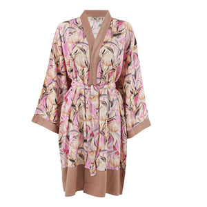 Pink Orchid Short Kimono