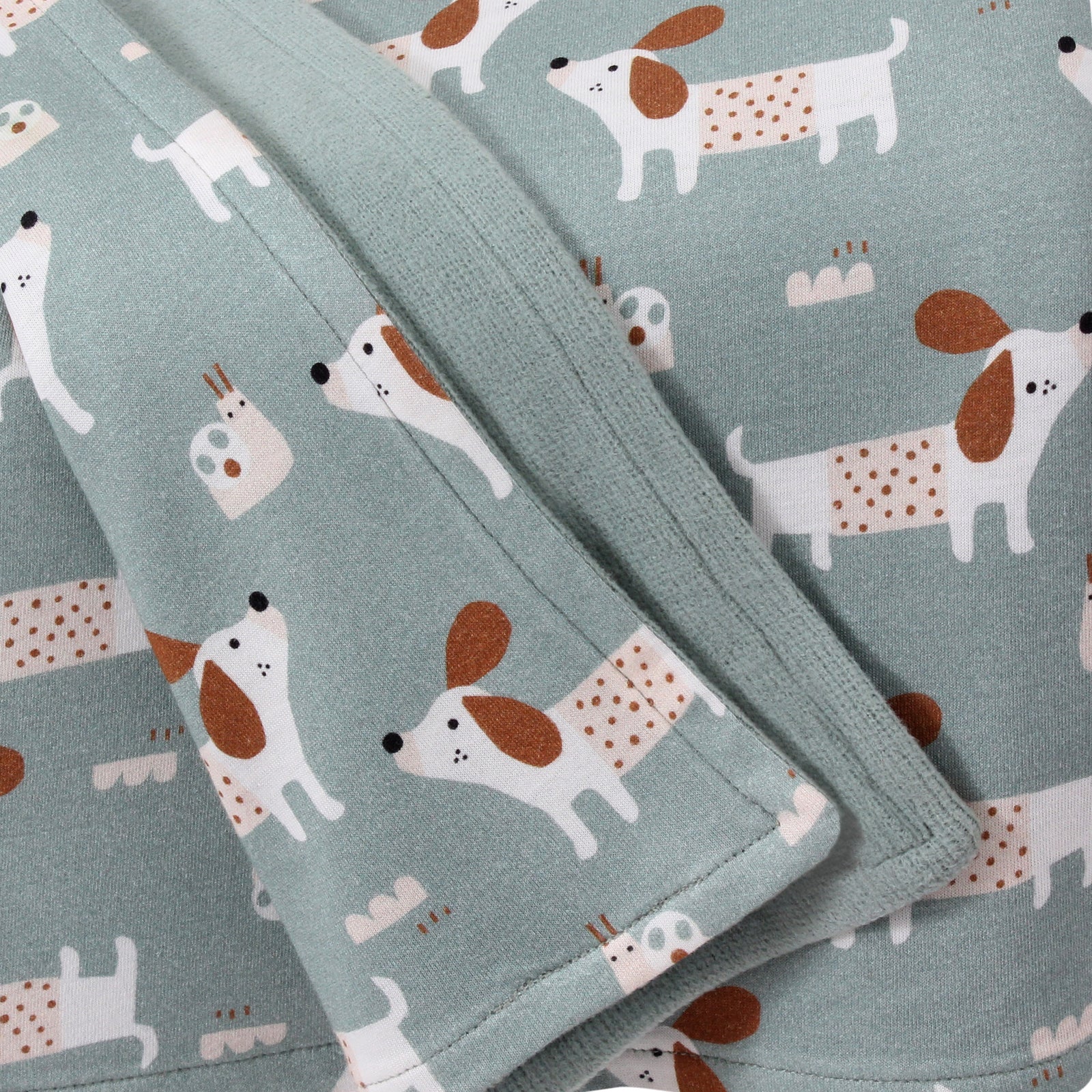 Dog & Snail Green Baby Blanket