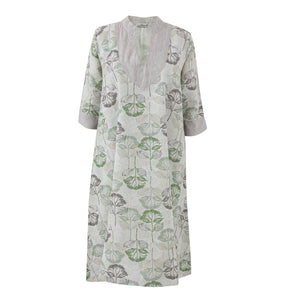 Leaf Traces Linen Kaftan Dress