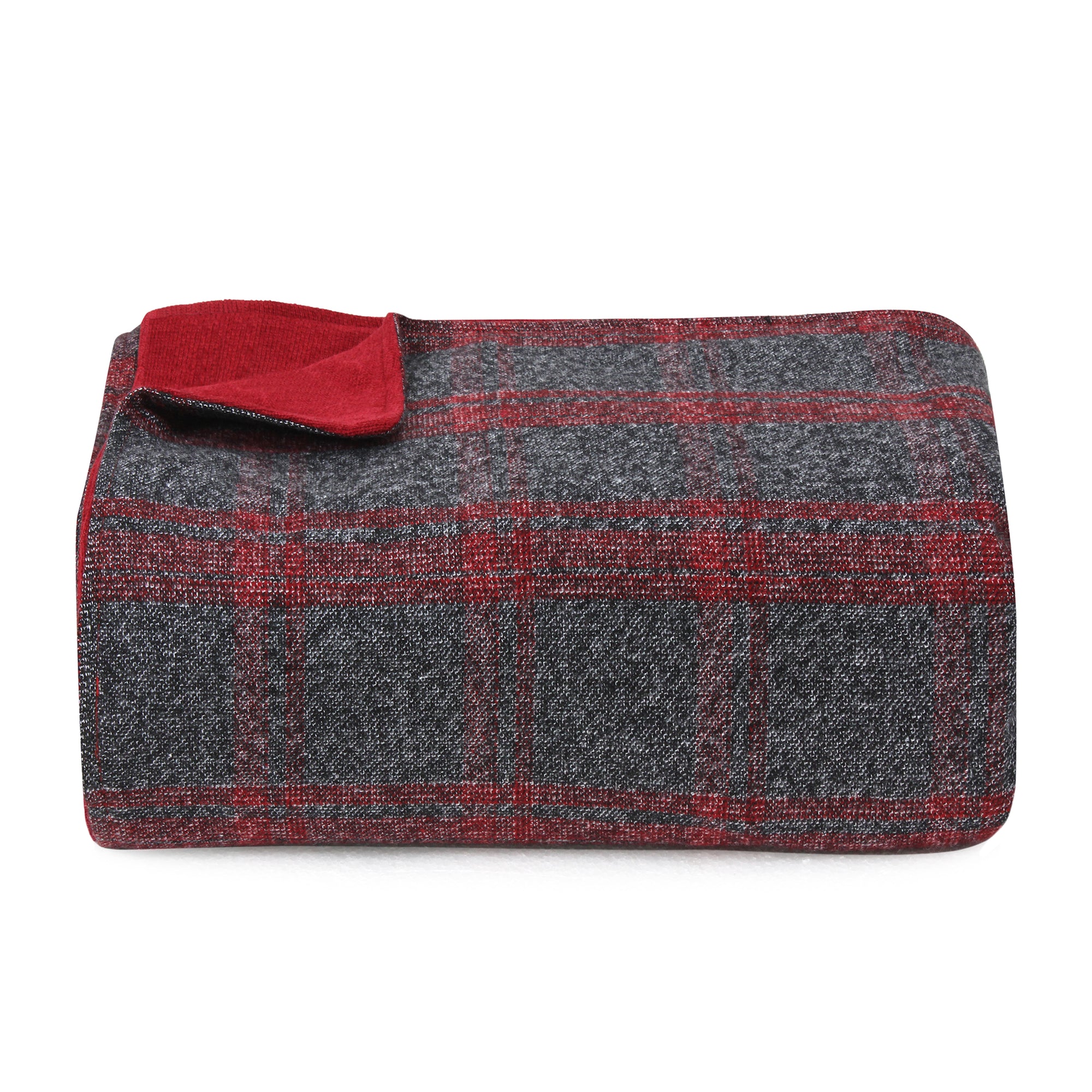 Red/Grey Check Throw Blanket