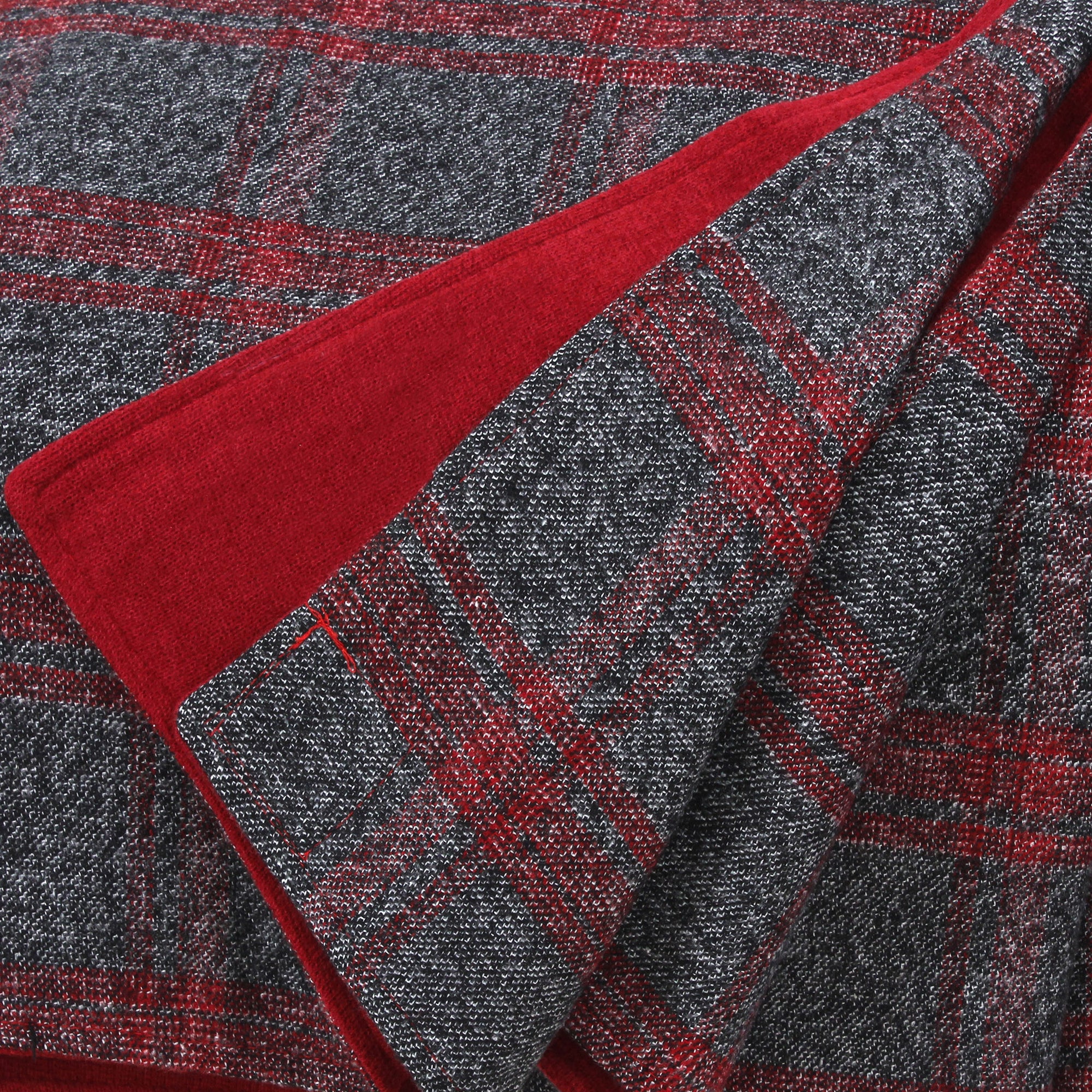 Red/Grey Check Throw Blanket