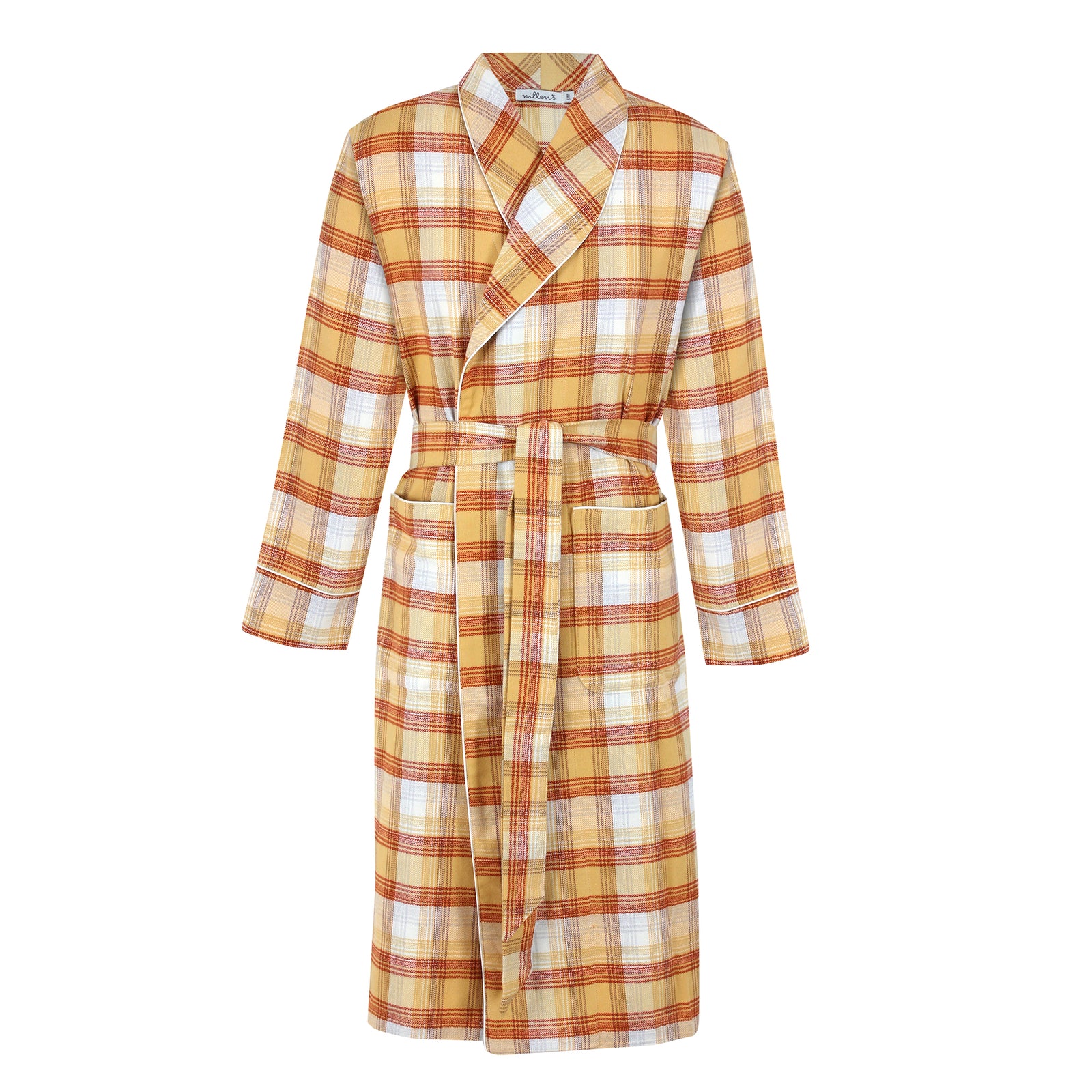 Yellow Check Piping Robe