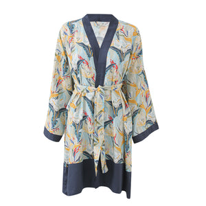 Blue Orchid Short Kimono