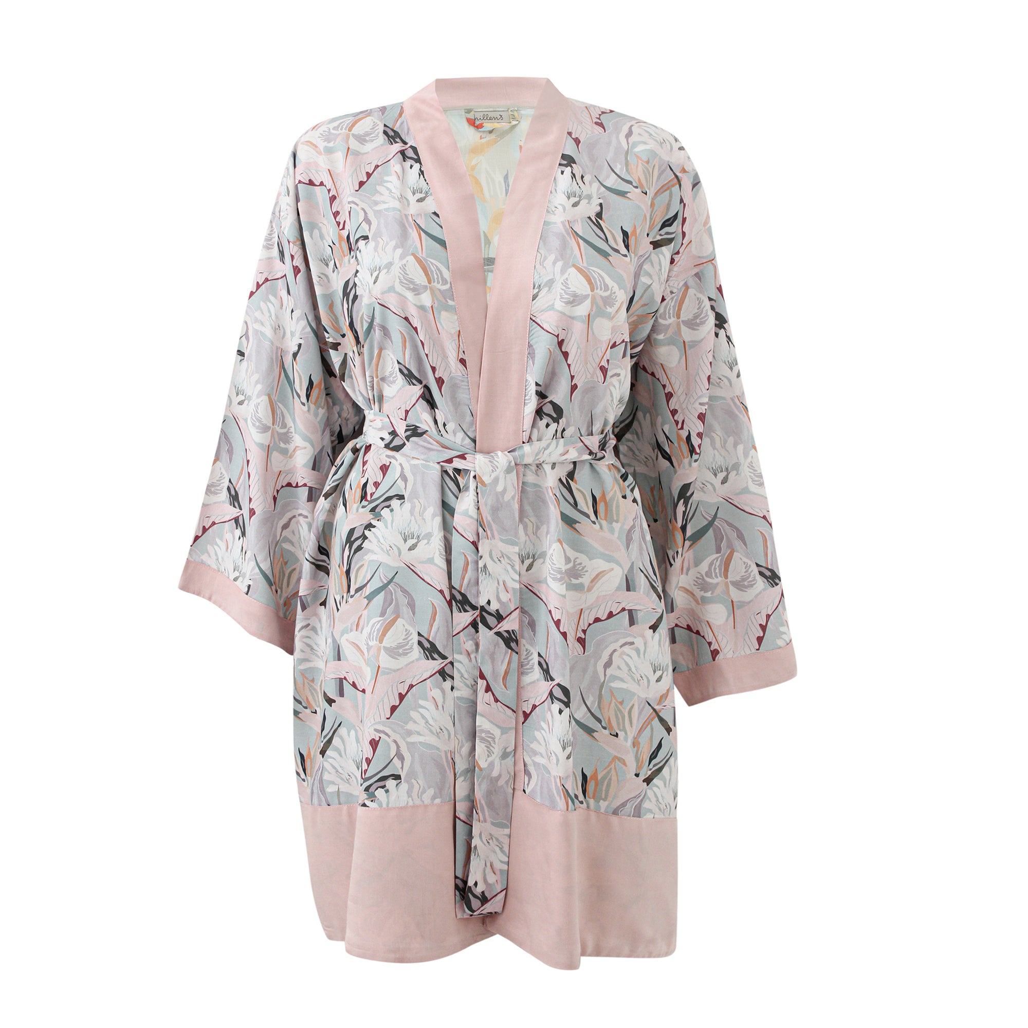 Grey Orchid Short Kimono