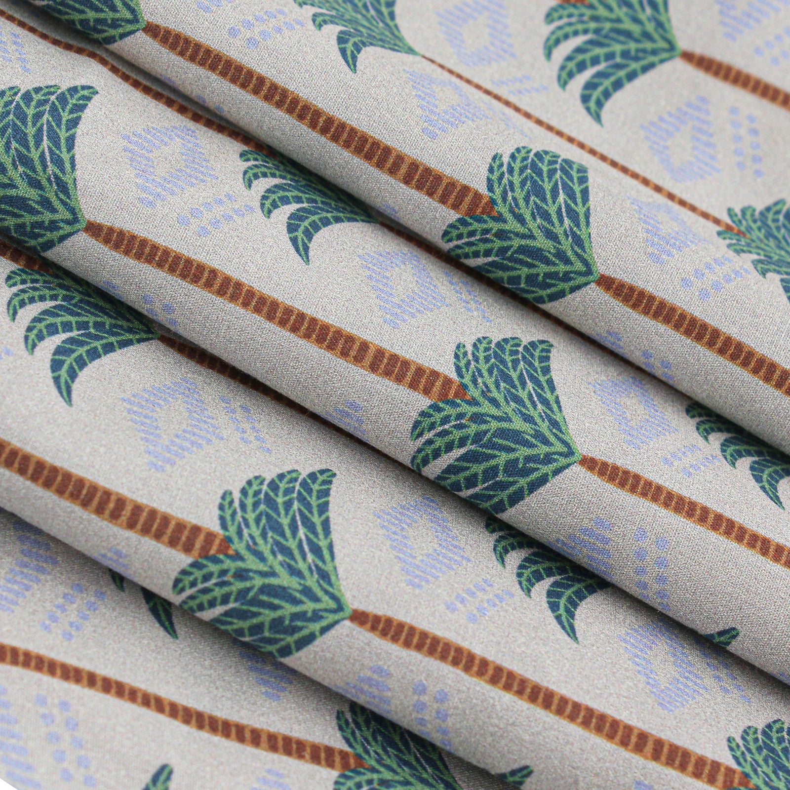 Cream Palm Cotton Kaftan Dress