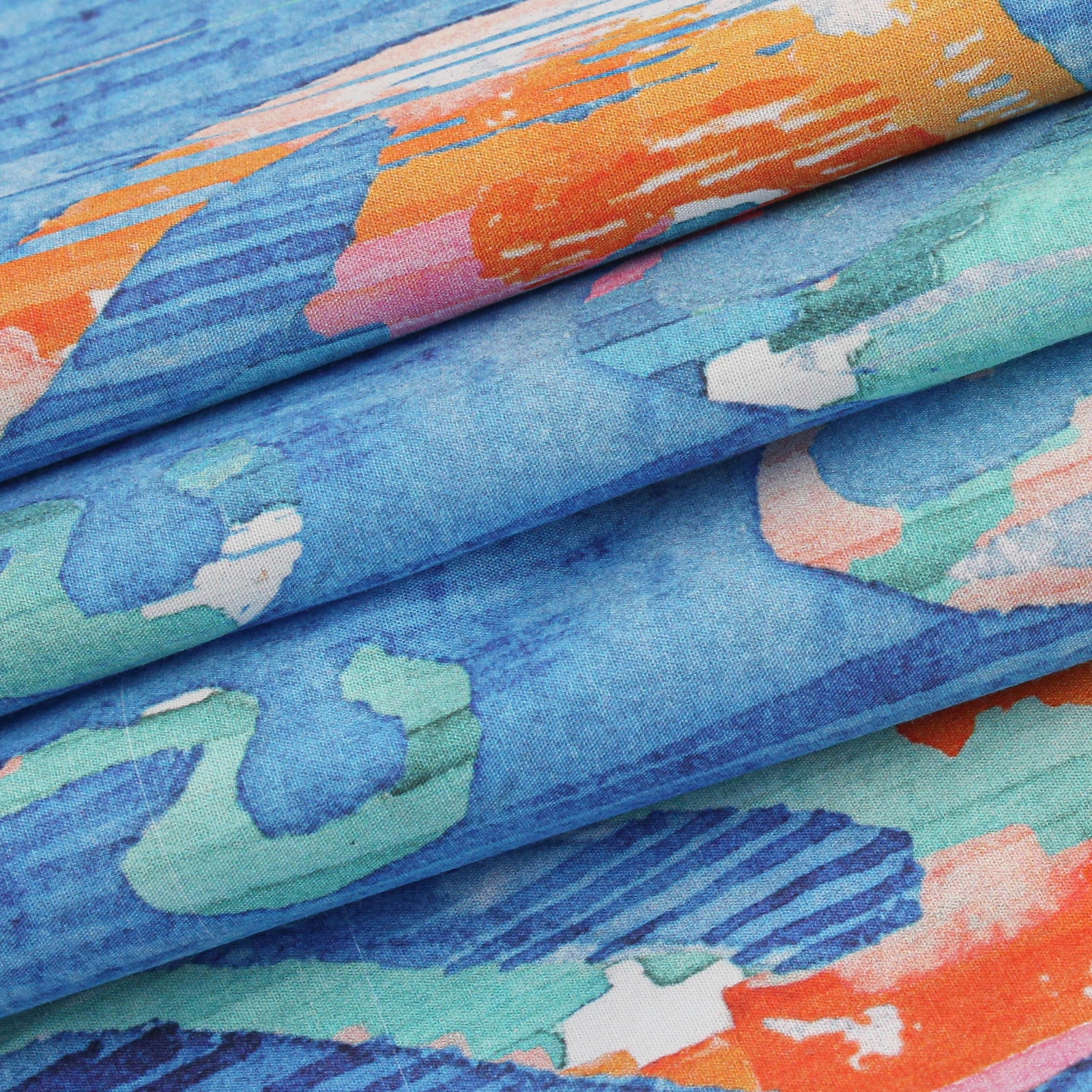 Dreamy Azure Cotton Kaftan Dress