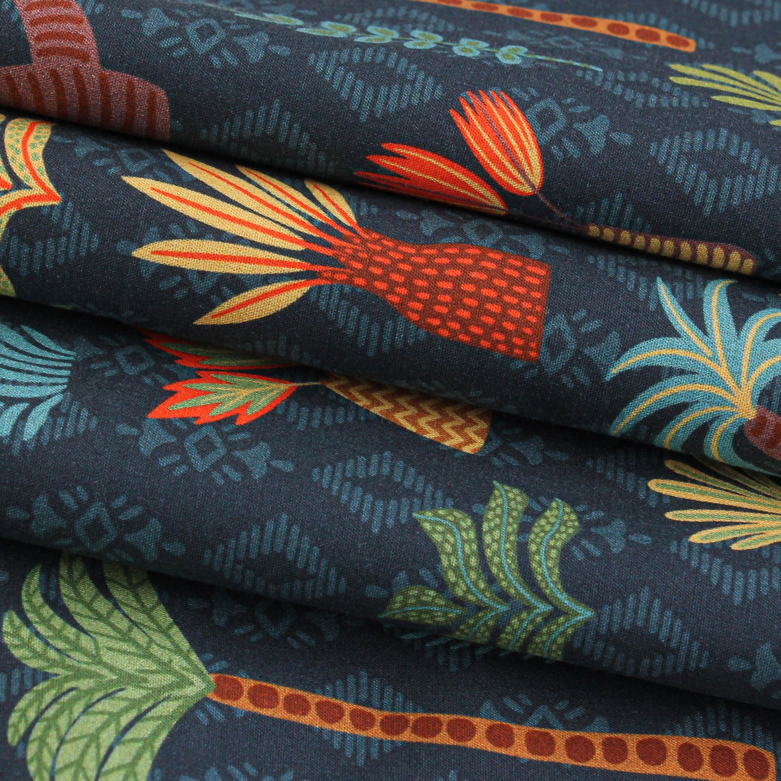 Palm Garden Cotton Kaftan Dress