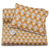 Mustard Ikat Flowers Printed Duvet + Pillowcases