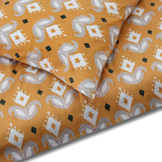Mustard Ikat Flowers Printed Duvet + Pillowcases