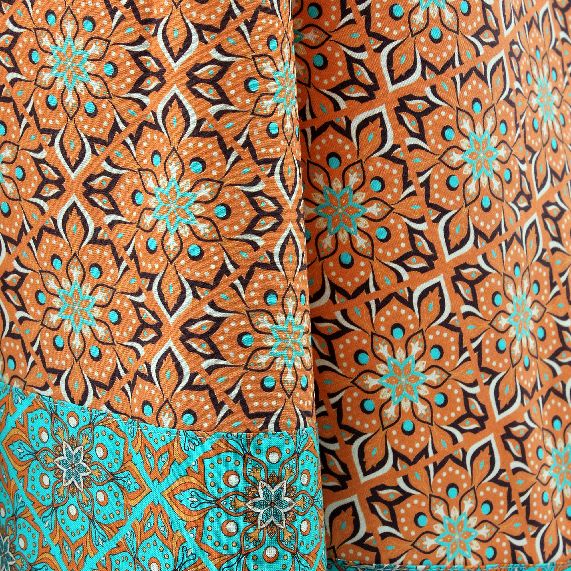 Orange Arabesque Cotton Kaftan Dress