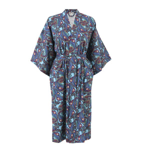 Blue Paisley Viella Cotton Kimono