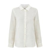 Off-White Linen Long Sleeve Shirt