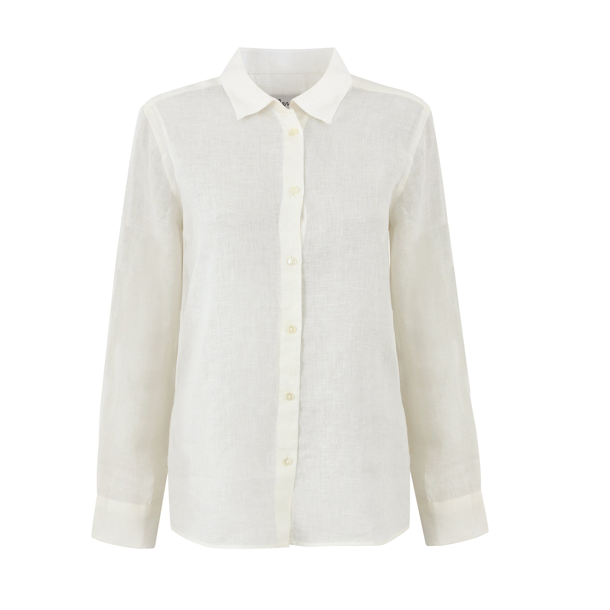 Off-White Linen Long Sleeve Shirt