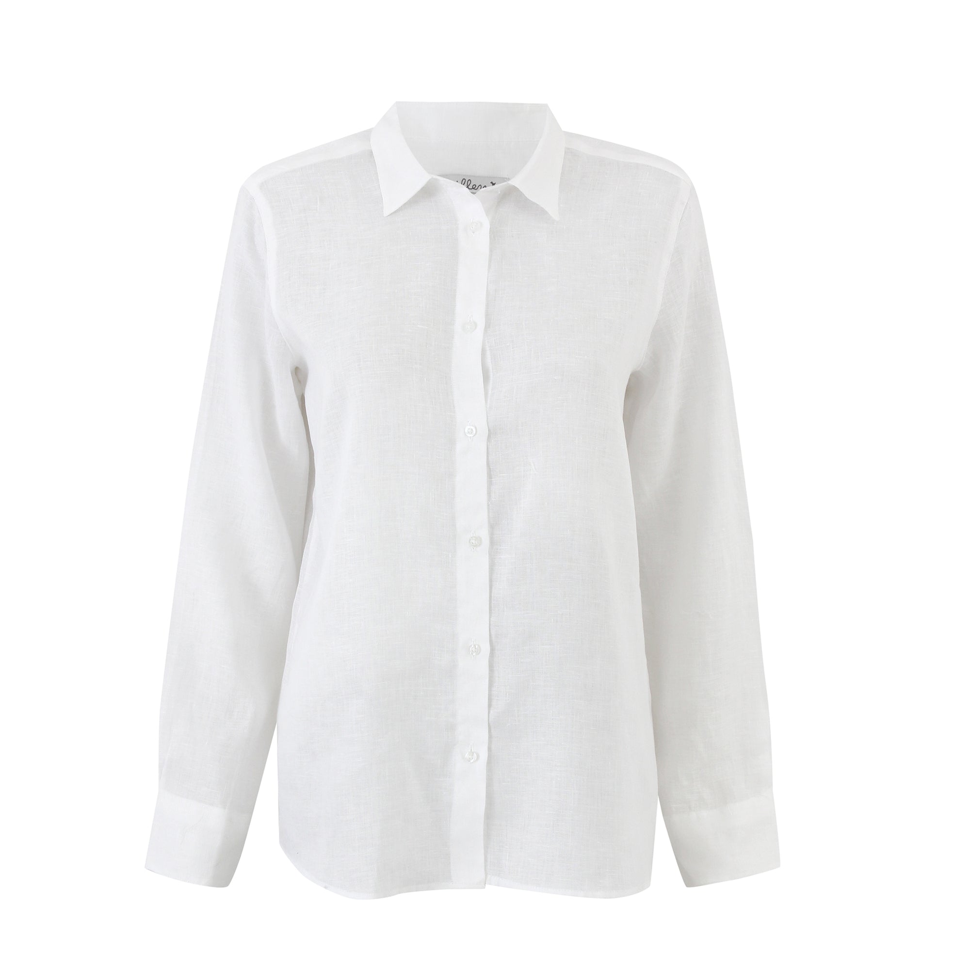 White Linen Long Sleeve Shirt