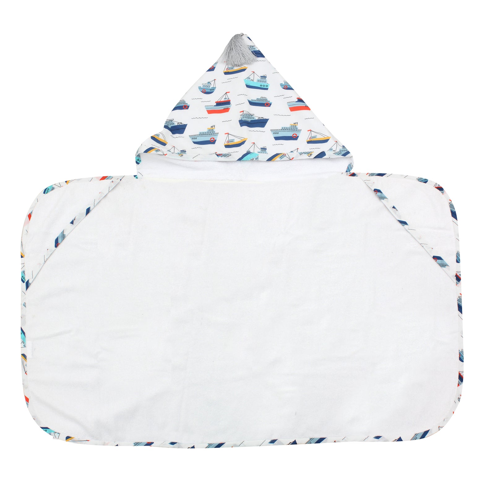 Blue Boats Hooded Kids Towel (3-5Y)