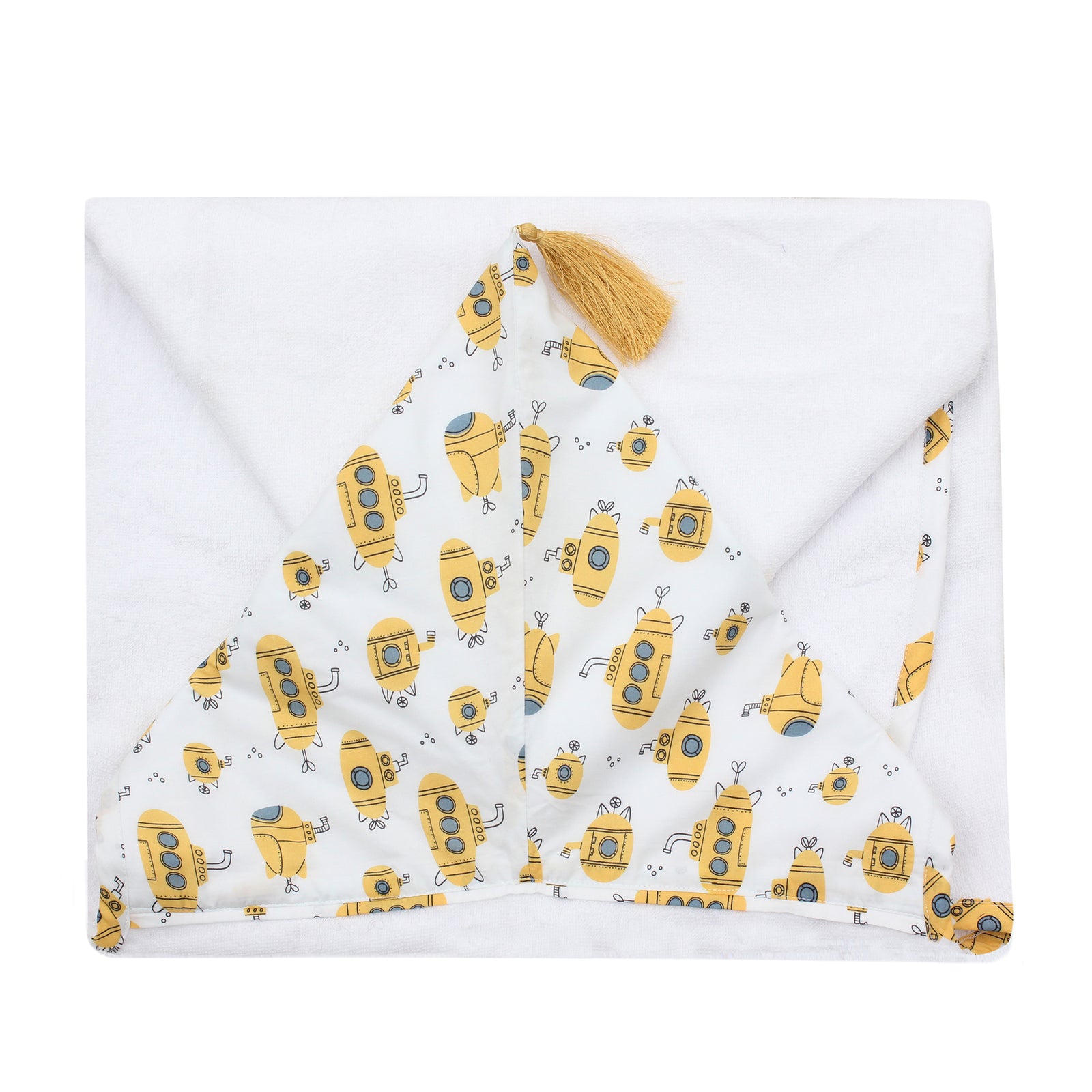 Yellow Submarines Hooded Kids Towel (3-5Y)
