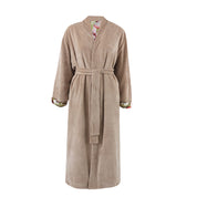 Beige/Green Orchid Velvet Robe