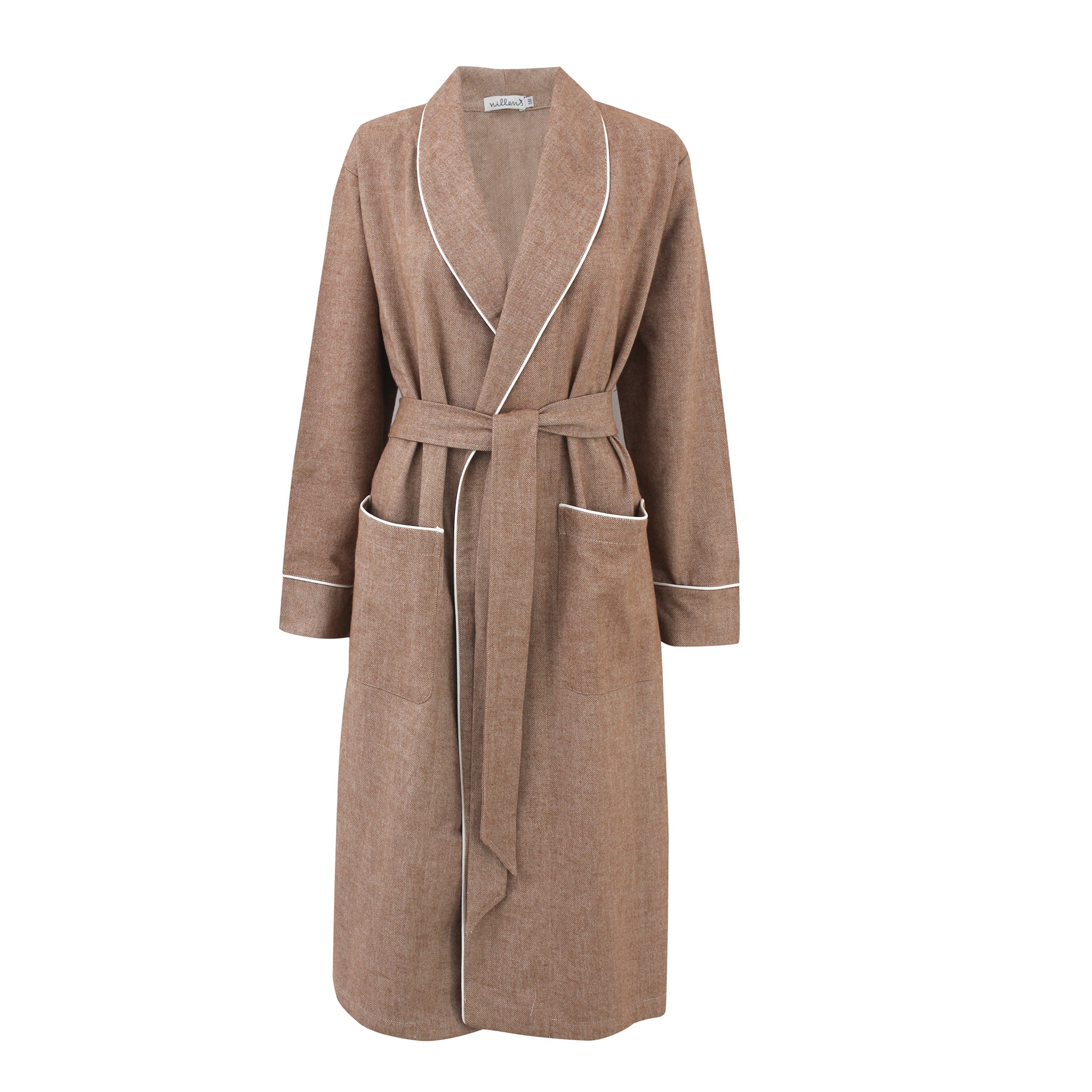 Camel/Off-White Piping Robe
