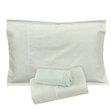 Mint With White Piping Sheet + Pillowcases (600 TC)