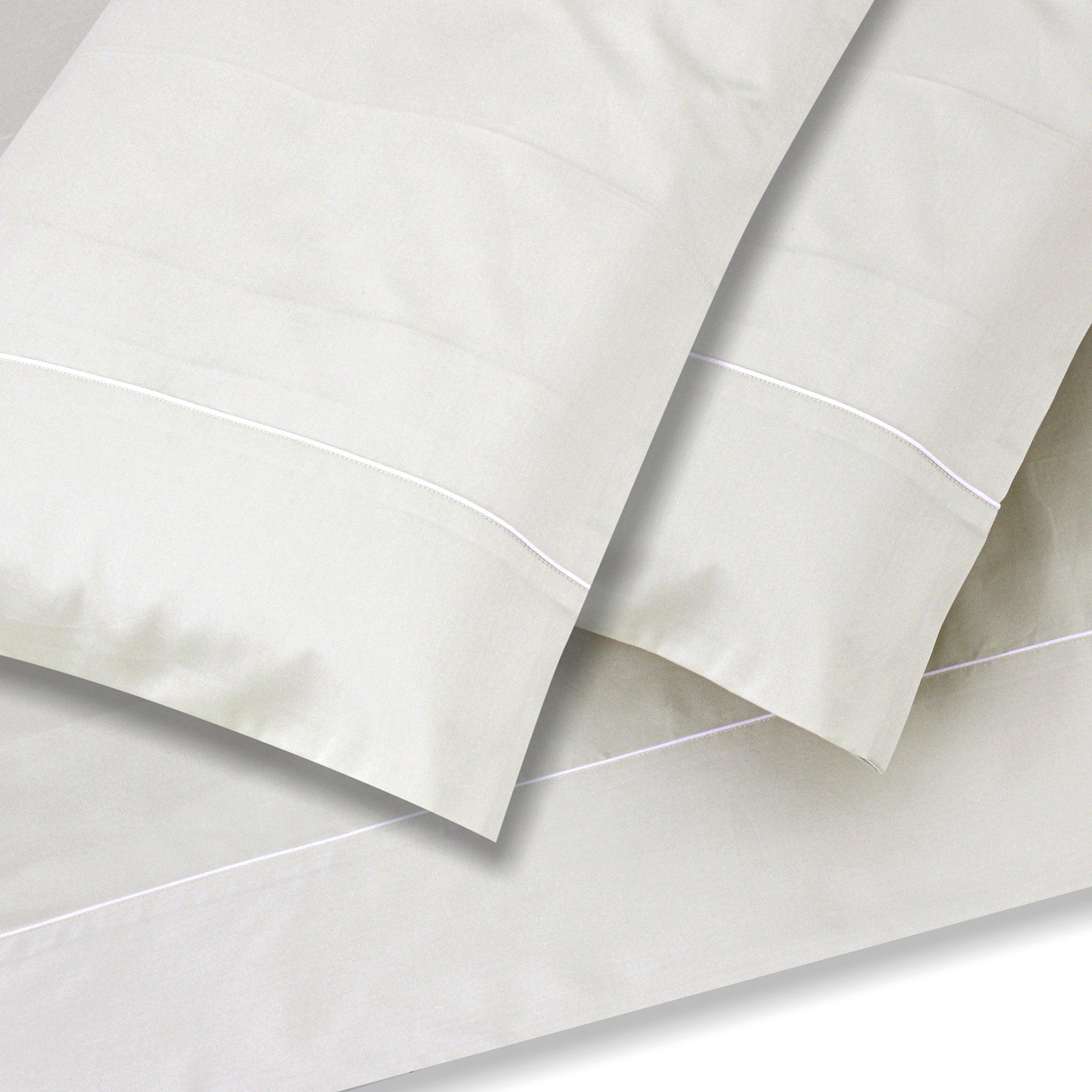 Mint With White Piping Sheet + Pillowcases (600 TC)