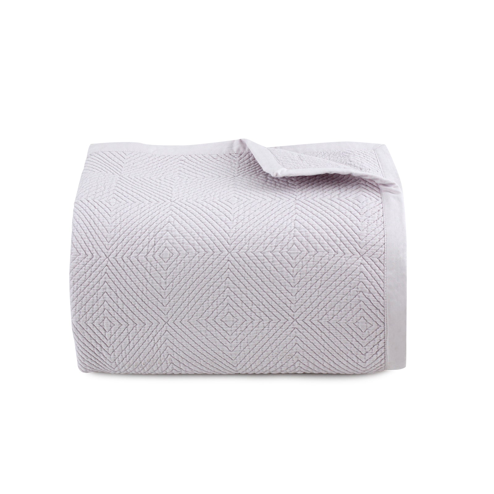 Lilac Geometric Bedspread - Single