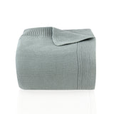 Sage Green Cotton Knit Throw Blanket