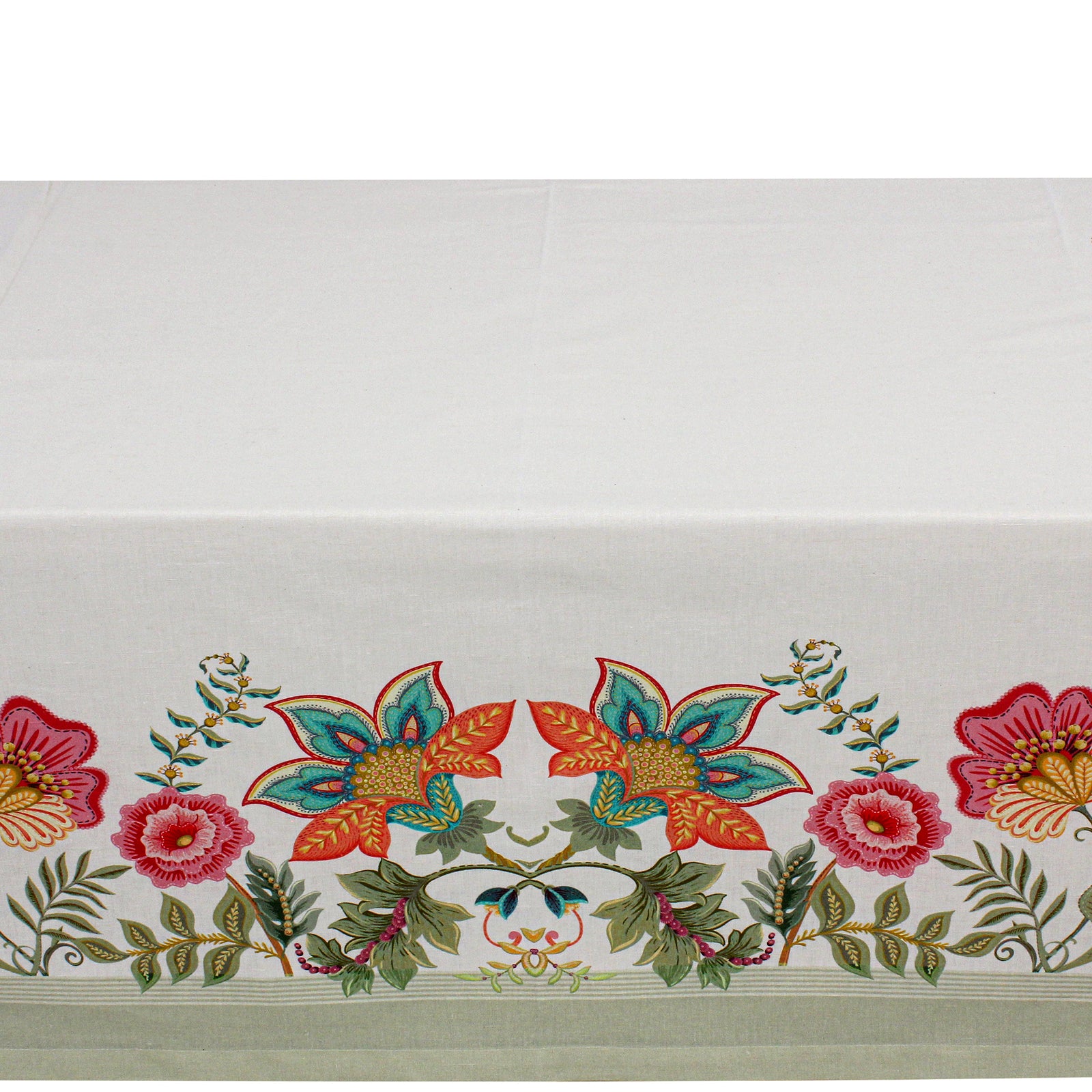 Flora Frame Linen Tablecloth