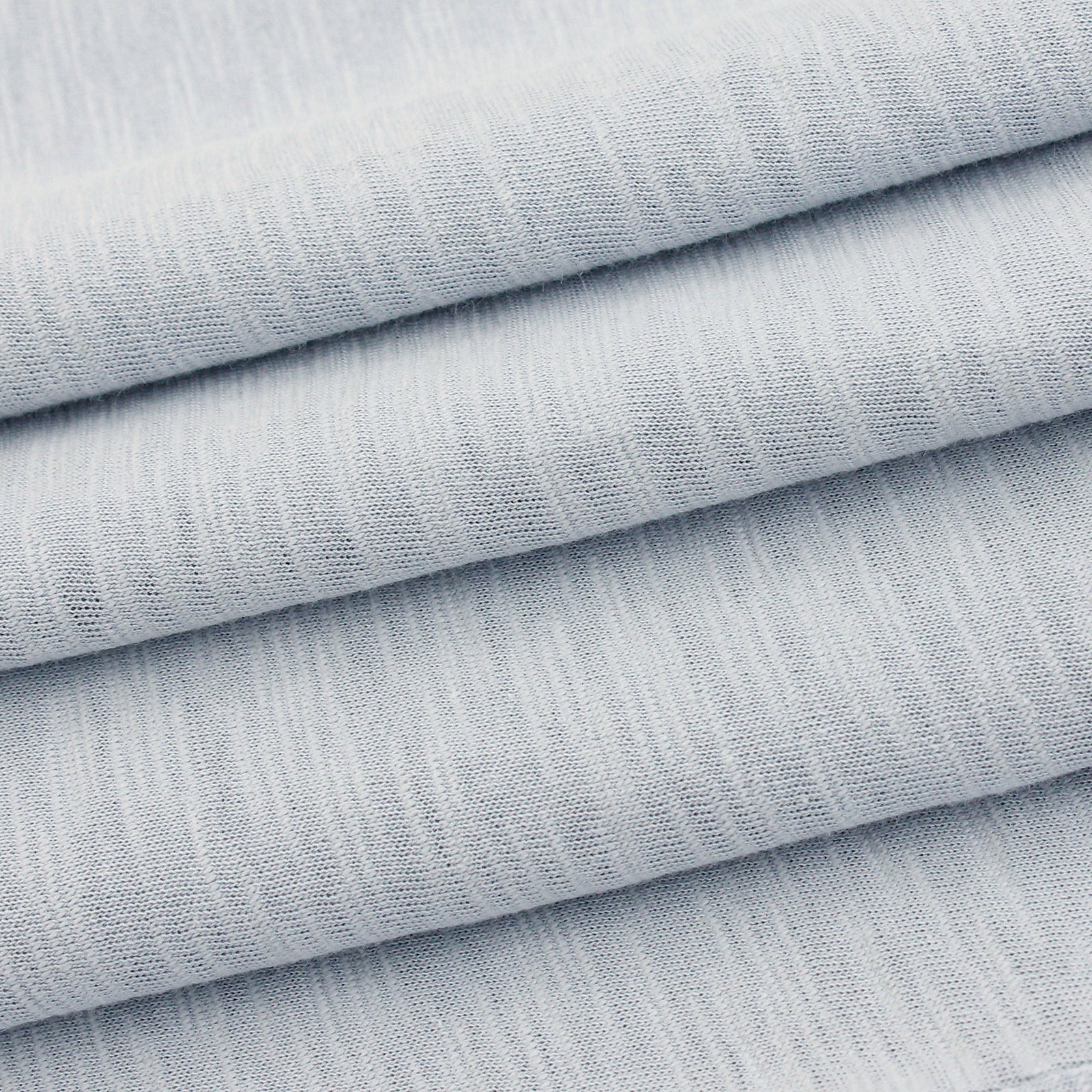 Sky Blue Cotton Slub V-Neck T-Shirt