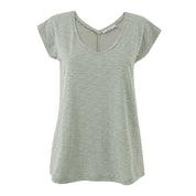 Sage Green Cotton Slub V-Neck T-Shirt