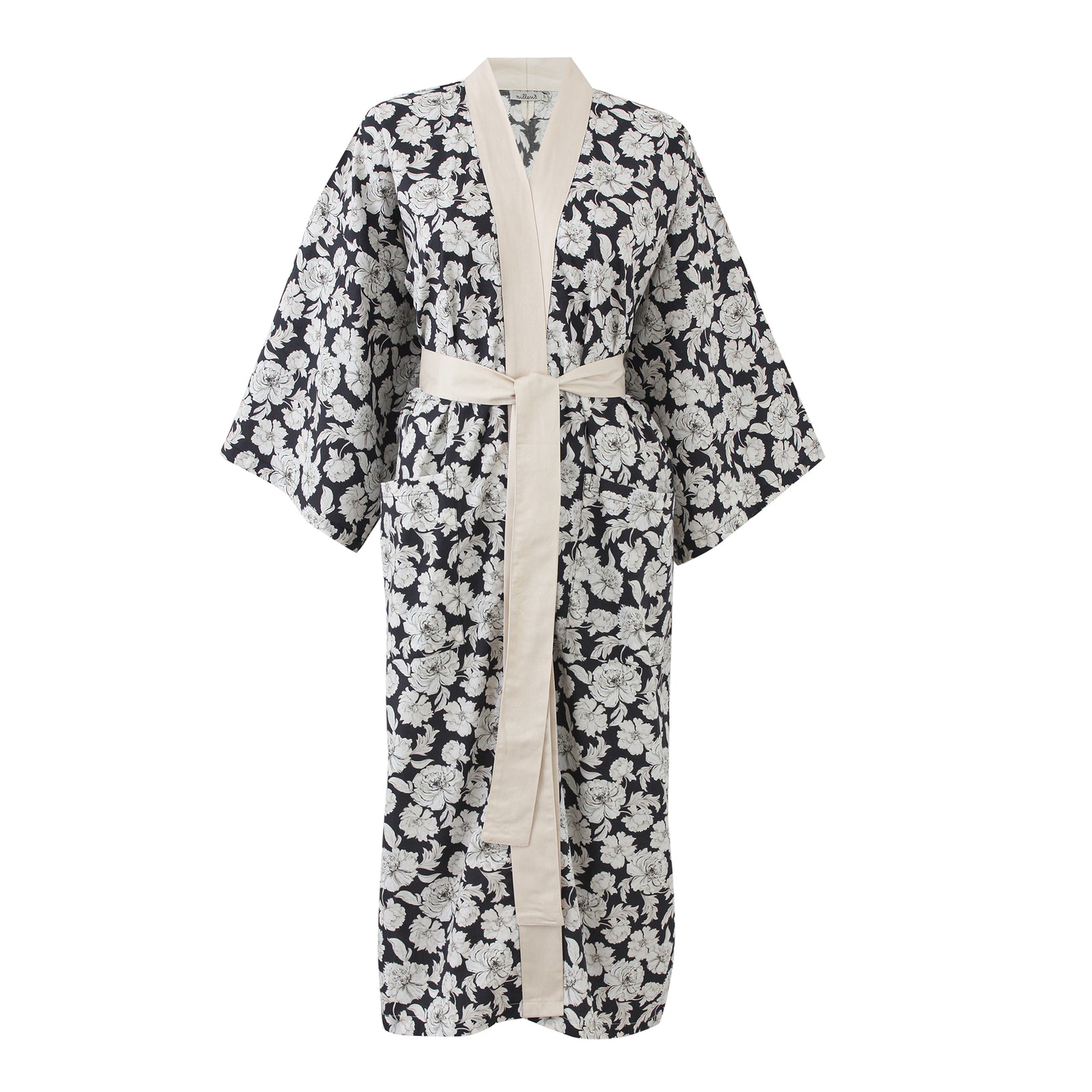 Black Roses Classic Cotton Kimono