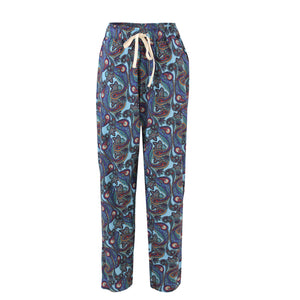 Blue Paisley Printed Bottoms