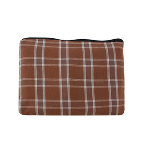 Camel/Grey Check Piping Robe