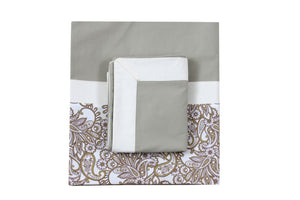 Khaki Paisley Sheet + Pillowcases