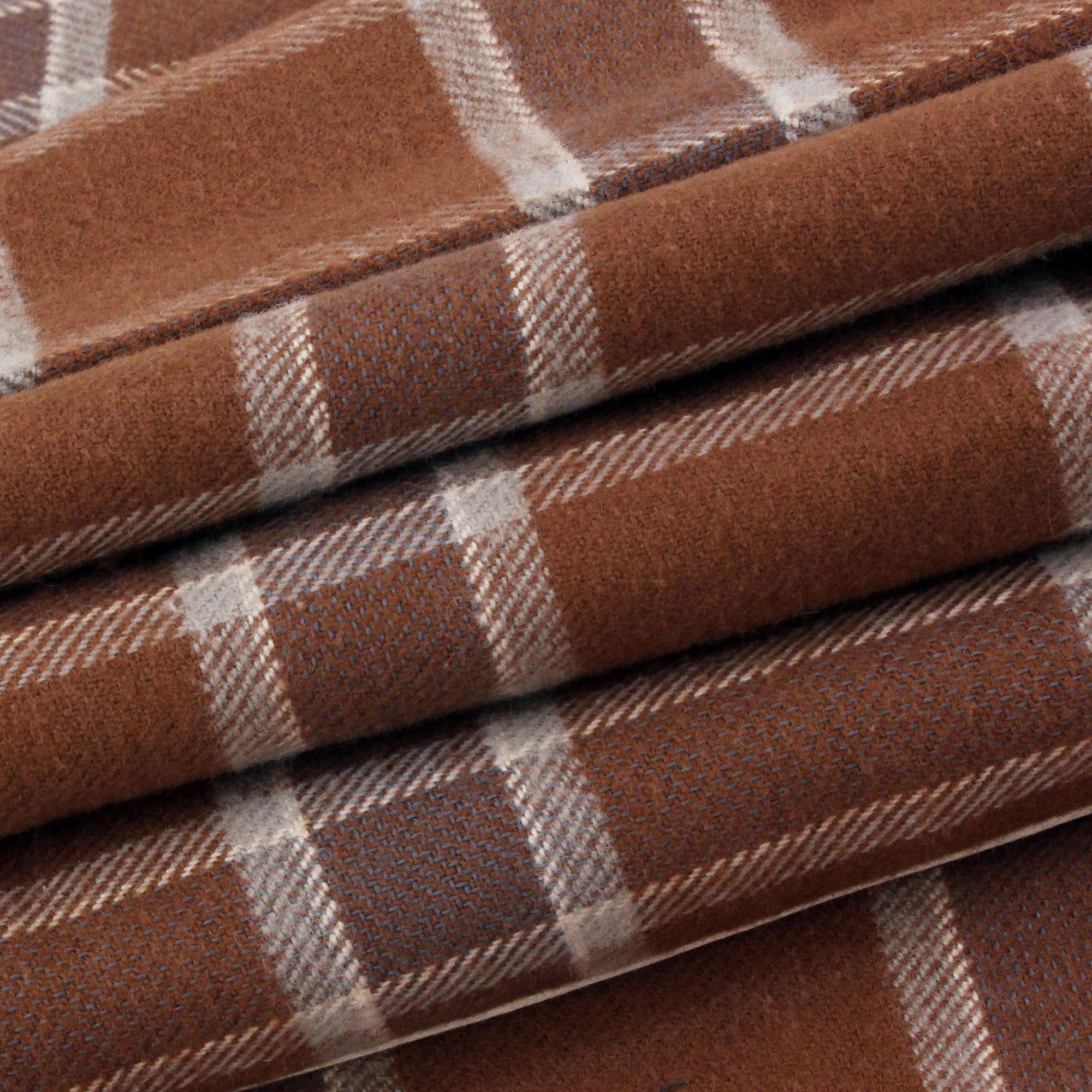 Camel/Grey Check Piping Robe