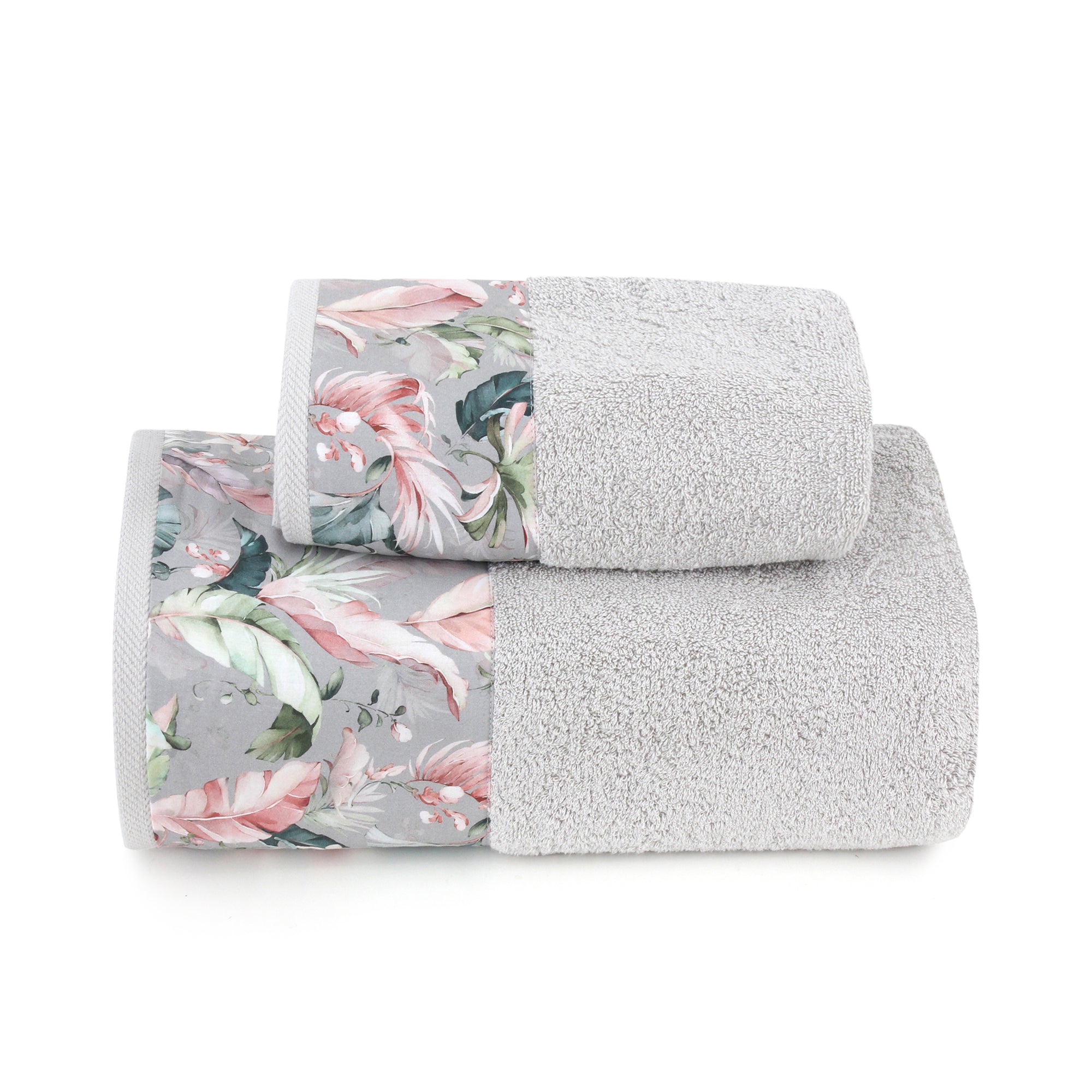 Pink Leaves  Bath Towel Set