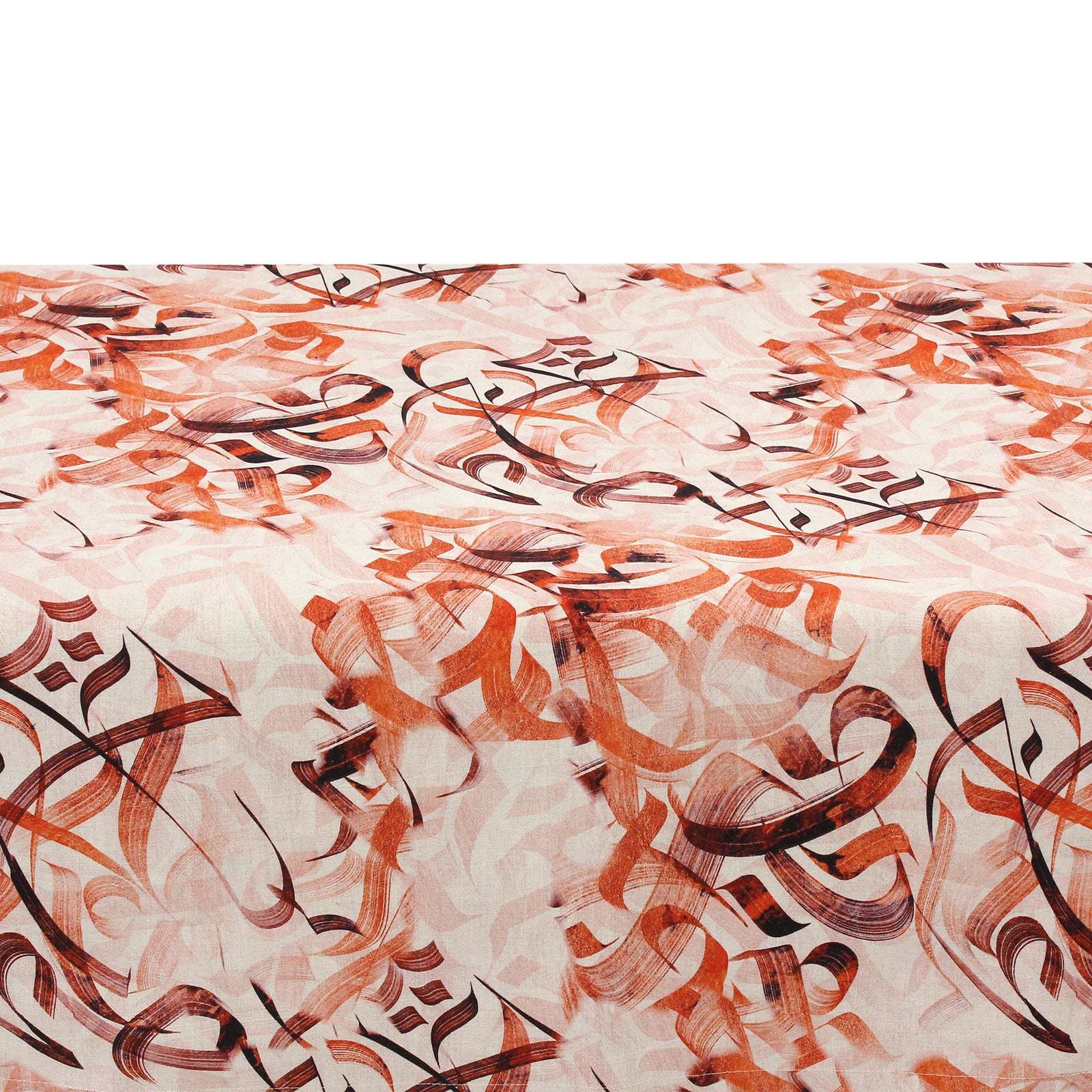 Rust Calligraphy Linen Tablecloth