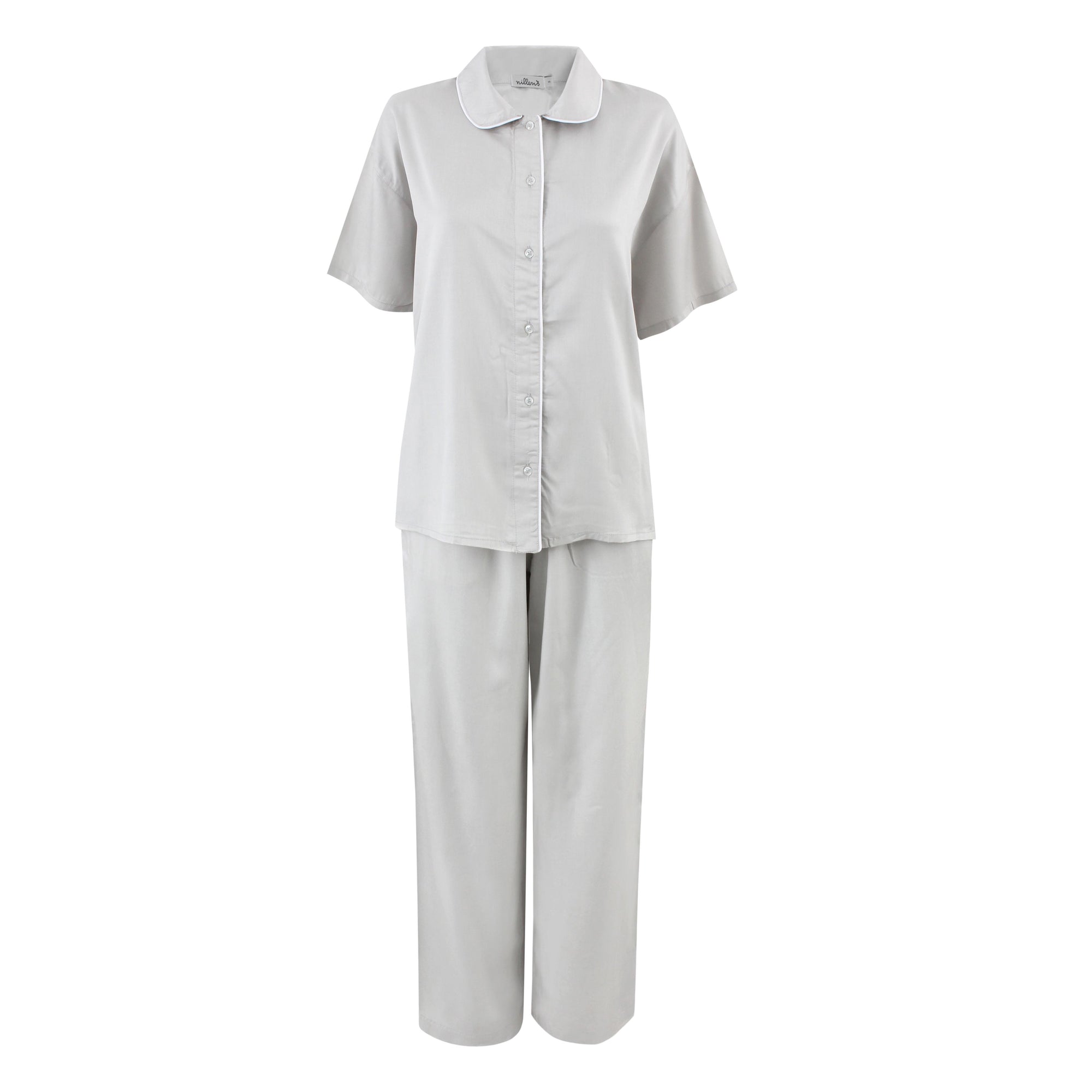 Light Grey Piping Pyjama Set