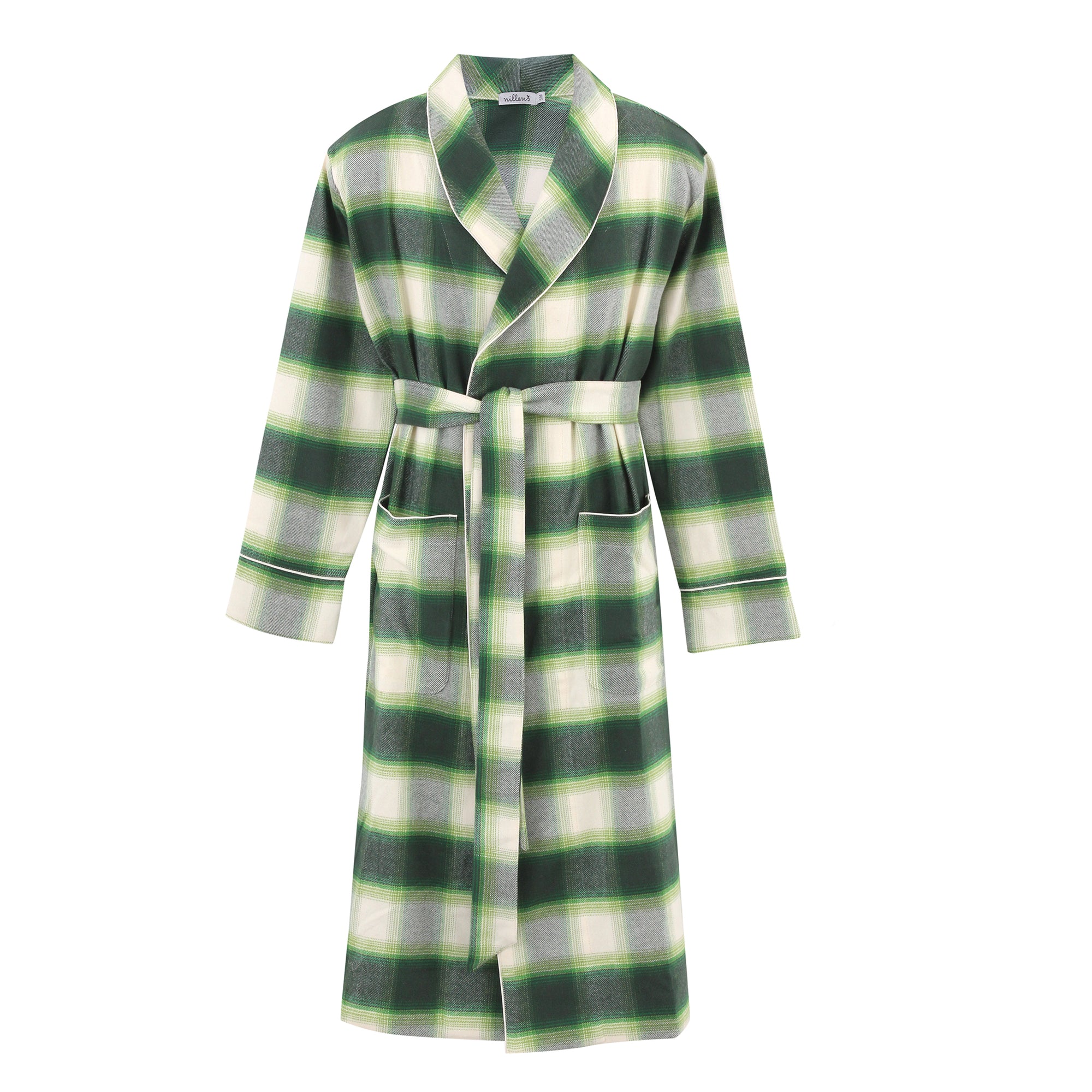 Grass Green Check Piping Robe